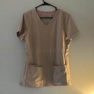 HeartSoul Women's Beige V-Neck Scrub Top